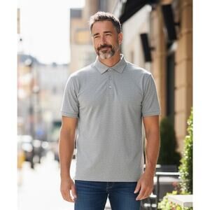 Peter Millar Summer Comfort Gray Striped Short Sleeve Polo Shirt Size M